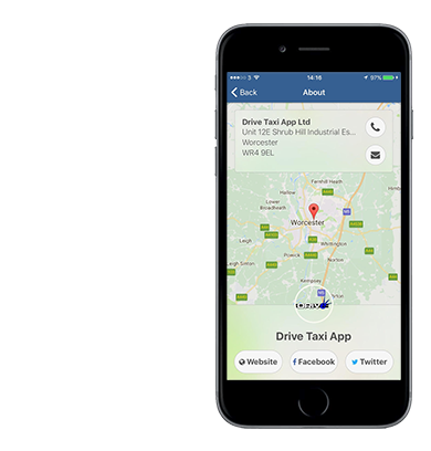 taxis worcester drive taxi app card payments